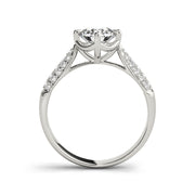 4-Prong Solitaire With Multi-Row Pave-Set Diamond Engagement Ring(  0.65 CTW)