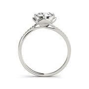 8-Prong Solitaire With Split Design Pave-Set Diamond Shank Engagement Ring(  0.68 CTW)
