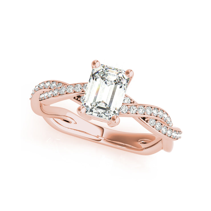Infinity Diamond Fancy Emerald Solitaire Diamond Engagement Ring(  0.63 CTW)