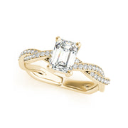 Infinity Diamond Fancy Emerald Solitaire Diamond Engagement Ring(  0.63 CTW)