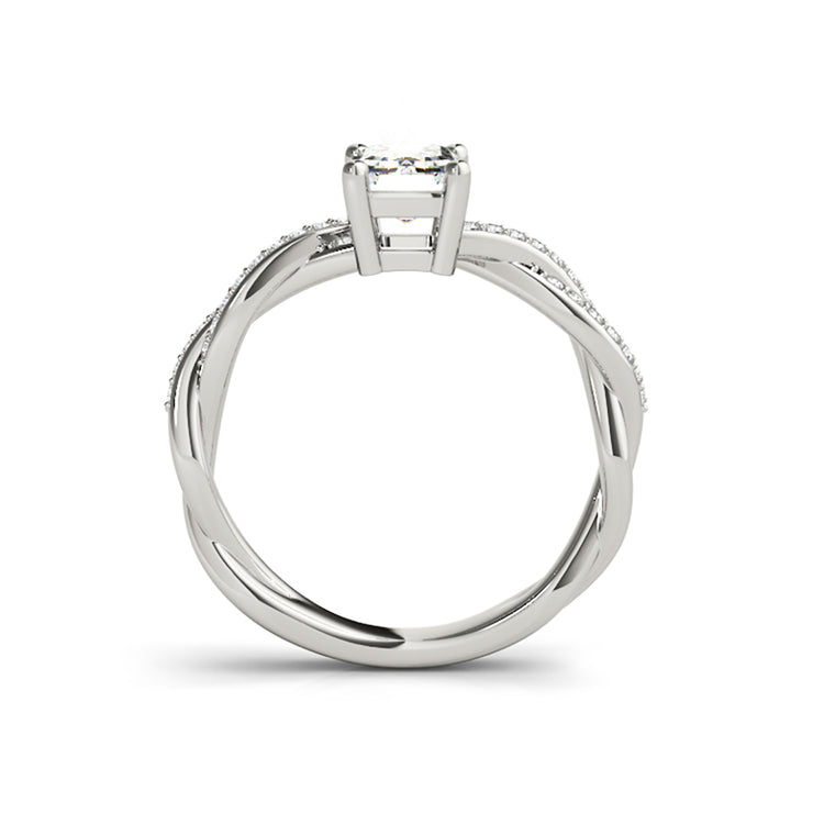 Infinity Diamond Fancy Emerald Solitaire Diamond Engagement Ring(  0.63 CTW)