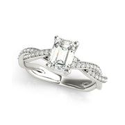 Infinity Diamond Fancy Emerald Solitaire Diamond Engagement Ring(  0.63 CTW)
