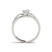 Four Prong Swirly Bypass Oval Diamond Engagement Ring(  0.62 CTW)