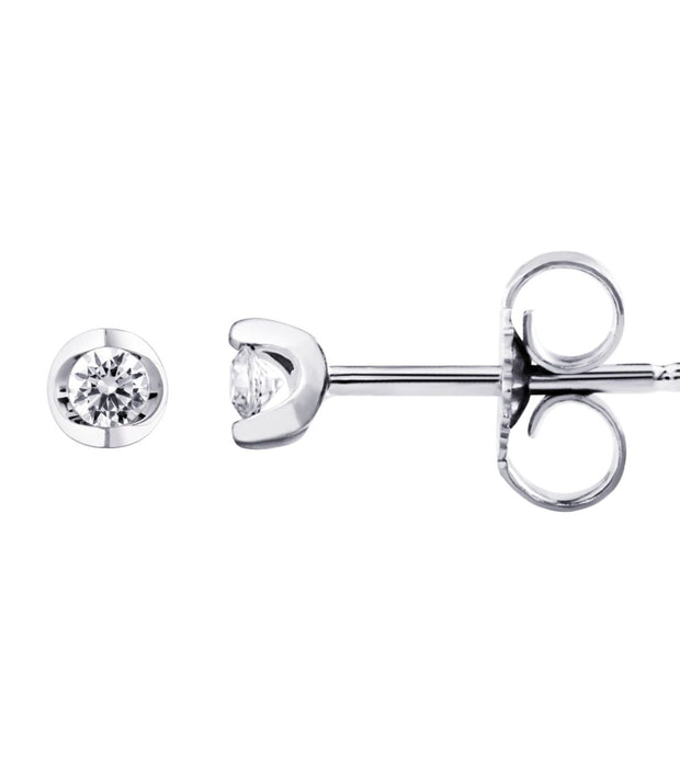 Half Moon Diamond Stud Earrings