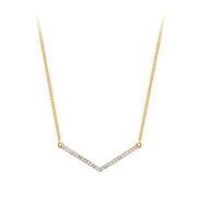 10k Yellow Gold Diamond Trapeze Bar Necklace