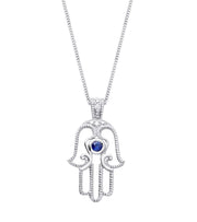 10k White Gold Simplify Elegant Sapphire Ladies Necklace