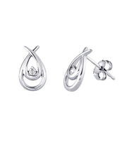 10k White Gold 0.05ctw Modern Diamond Pear Design Stud Earrings