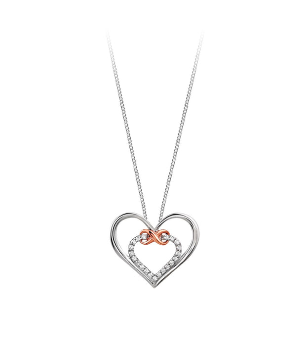 In My Heart Infinity 2-tone 0.07ctw Diamond Pendant