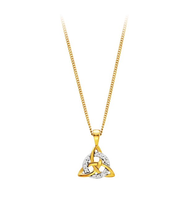 10k yellow gold 0.04ctw Diamond Celtic Necklace