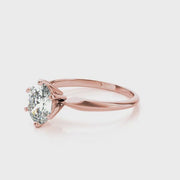 Traditional Classic Oval Cut Knife Edge Diamond Engagement Ring(  0.5 CTW)