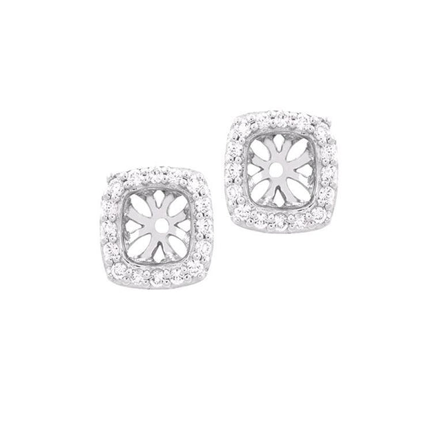 14K White Gold 0.25 Ct  Earring Jackets