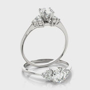 Solitaire Round Brilliant Cut Trinity Shank Diamond Engagement ring(  0.68 CTW)