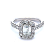 Custom Made 1ct Lab Emerald Diamond in a Halo Setting