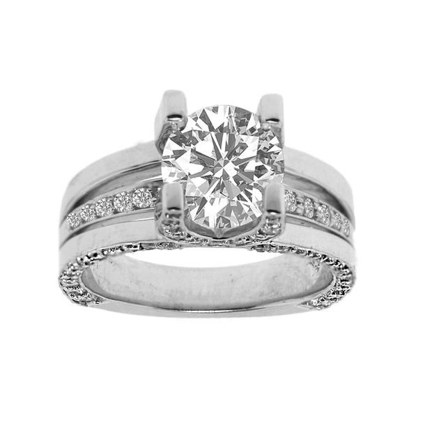 Catalina - 18K WG with GIA 2.00ct center stone, total weight 3.00ctw, GIA 5176632843