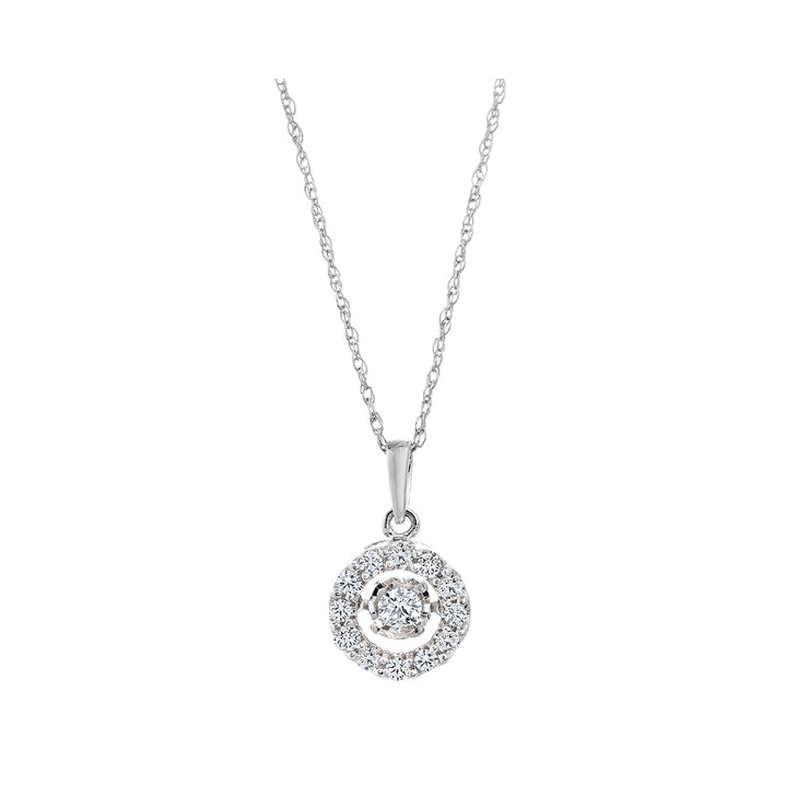 CR-P5261 - 10K White Gold Canadian Diamond Halo Pendant