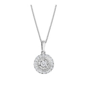 CR-P6514 - White Gold Canadian Diamond Illusion Setting Pendant