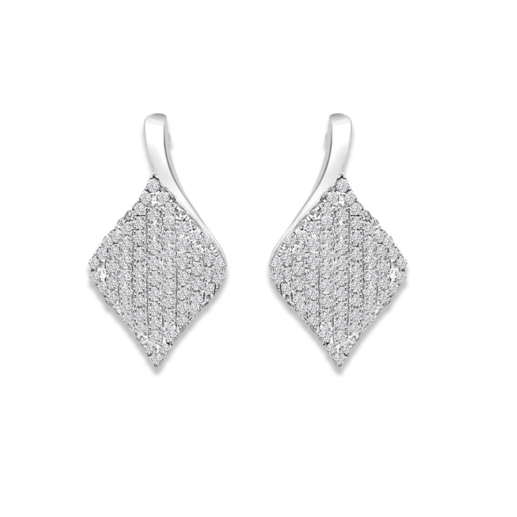 0.75 ctw White Gold Lozenge Diamond Earring