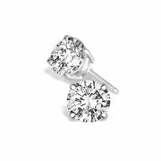 14K WHITE GOLD 4-PRONG SOLITAIRE ROUND CUT DIAMOND STUD EARRINGS