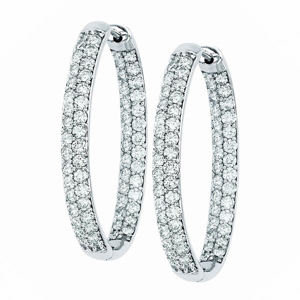 OVAL PAVE HOOPS