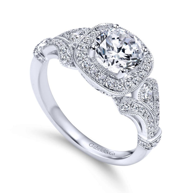 14K-White-Gold-0.42-Ctw-Diamond-Gabriel-&-Co.-Cushion-Shape-Halo-and-Filigree-Engagement-Ring-Fame-Diamonds