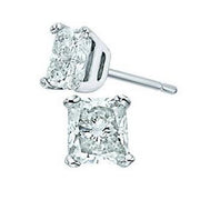 14K White Gold 0.50ctw four-prongs Princess-cut Diamond Studs
