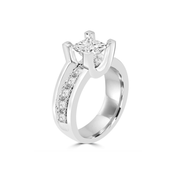 2.55ctw Custom Made High Profile Princess Solitaire Engagement Ring