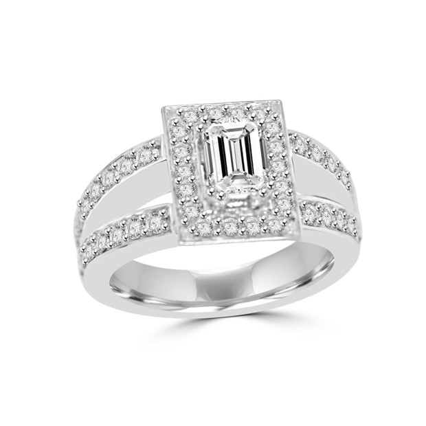1.55ctw Custom Designed Square Halo Fancy Engagement Ring