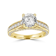 1.70 ct Custom-Made Solitaire Channel Set Accent Diamond engagement ring