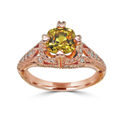 Intricate Rose Gold Diamond Ring