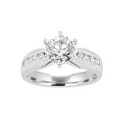 1.10ctw 6-Prong Custom-Made Solitaire Accent Diamond Engagement Ring