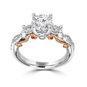 Diamond Engagement Ring with GIA triple excellent and no florescence diamond