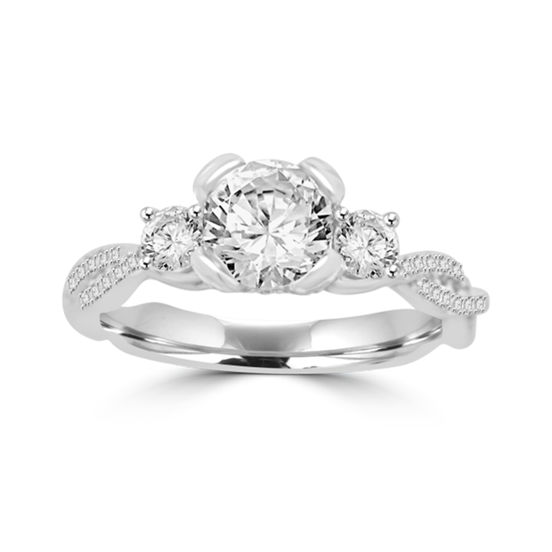 2.25ctw Three-stone Custom Design Fancy Engagement Ring