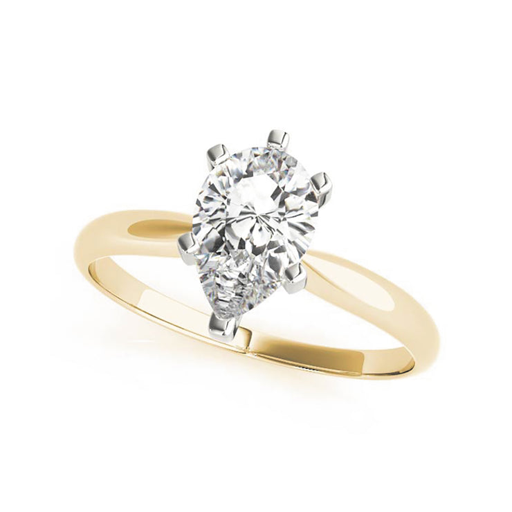 Classic Pear Cut Solitaire Diamond Engagement Ring(  0.5 CTW)