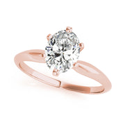 Traditional Classic Oval Cut Knife Edge Diamond Engagement Ring(  0.5 CTW)
