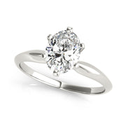 Traditional Classic Oval Cut Knife Edge Diamond Engagement Ring(  0.5 CTW)