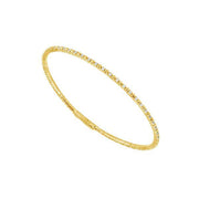 14K White Gold 0.50 Ct. Tw. Alternating Row Diamond Bangle Bracelet