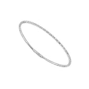 14K White Gold 0.50 Ct. Tw. Alternating Row Diamond Bangle Bracelet