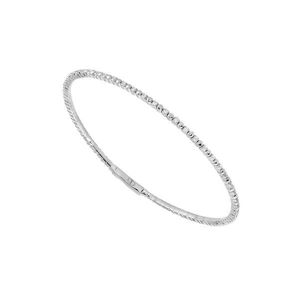 14K White Gold 0.50 Ct. Tw. Alternating Row Diamond Bangle Bracelet