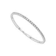 14K White Gold 2.75 Ctw Classic Flexible Round Diamond Bracelet