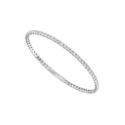 14K WHITE GOLD 2.63 CTW CLASSIC ROUND DIAMOND TENNIS BANGLE BRACELET