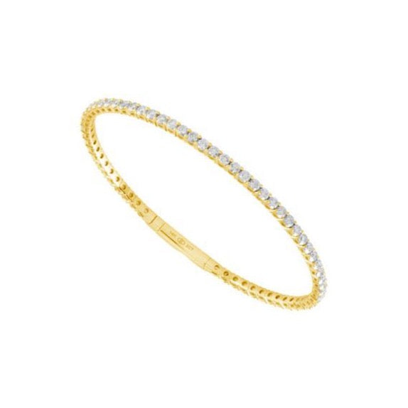 14K WHITE GOLD 2.63 CTW CLASSIC ROUND DIAMOND TENNIS BANGLE BRACELET