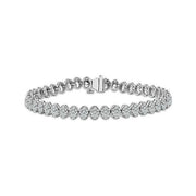 14k White Gold 5.50 Ct. Tw. Round Diamond Pavé Tennis Bracelet