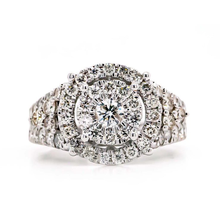 2.00 CTW Cluster Halo Diamond Engagement Ring