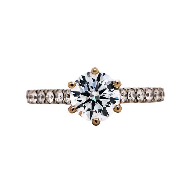 18K W/G 1.48 CTW Pave Lab Diamond Engagement Ring