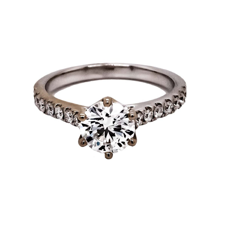18K W/G 1.48 CTW Pave Lab Diamond Engagement Ring
