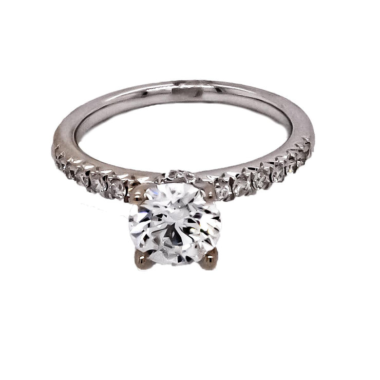 18K W/G 1.45 CTW Hidden Halo Lab Diamond Engagement Ring