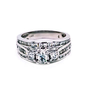 14K W/G 1.12 CTW Three-Stone Diamond Ring
