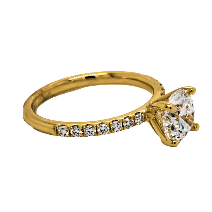 18K Y/G 1.77 CTW Brilliant Cut Lab Diamond Ring