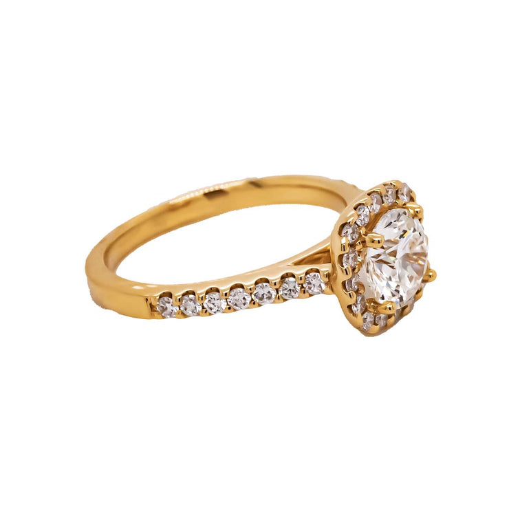 1.54 CTW Lab Diamond Halo Engagement Ring