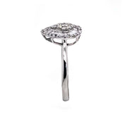 18K W/G 0.40 CTW Pear Shaped Cluster Ring